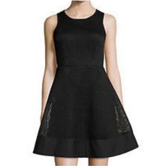 Romeo & Juliet Couture Black Mesh Fit & Flare Sleeveless Dress - Picture 1 of 9